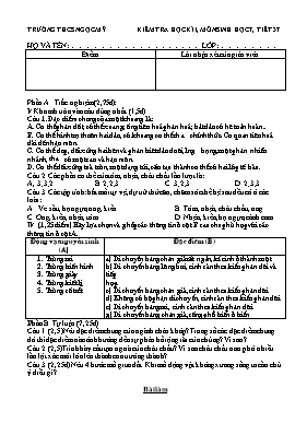 Đề kiểm tra học kì I Sinh học lớp 7 - Trường THCS Ngọc Mỹ